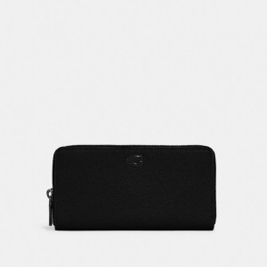 Coach Accordion With Signature Canvas Interior Grote Portefeuille Heren Zwart | NL_CH41013